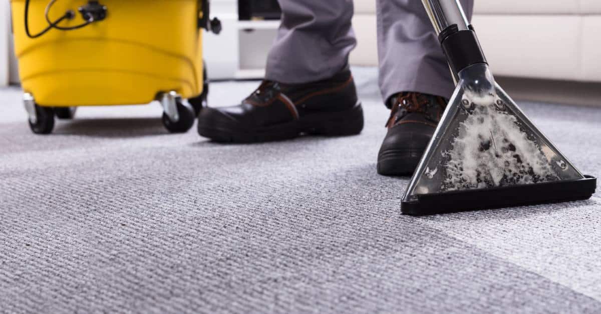 close up view of a carpet cleaning machine