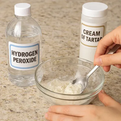 Hydrogen Peroxide and Cream of Tartar Mixture
